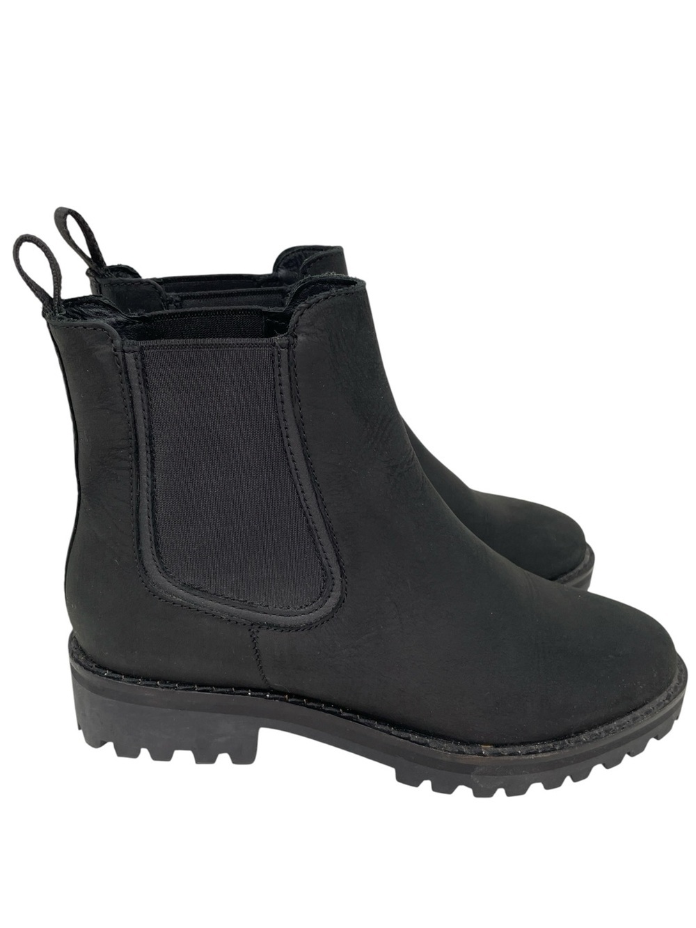 THURSDAY BOOT CO Ankle Booties Black Leather Chelsea Lug Sole Boots Size 5